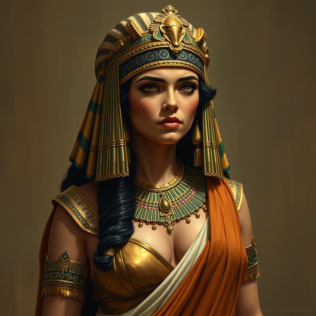 Elegant Ancient Queen in Photorealistic Egyptian Attire
