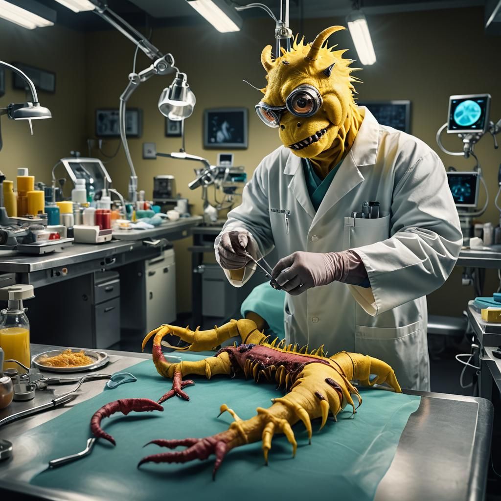 Veterinarian Performs Surgery on Little Monster
