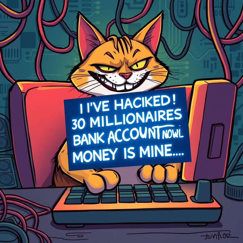 Mischievous Cat Hacks Millionaires' Bank Accounts in Whimsic...