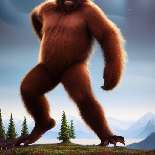 Sassy Sasquatch in Detailed Matte Painting