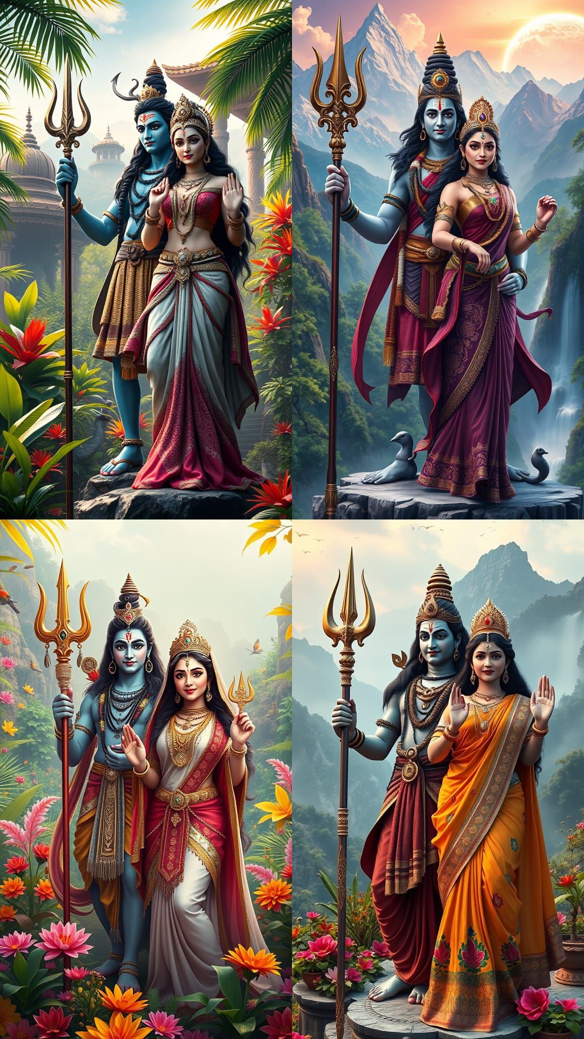 Lord Shiva and Parvati: Hyperrealistic Studio Photo