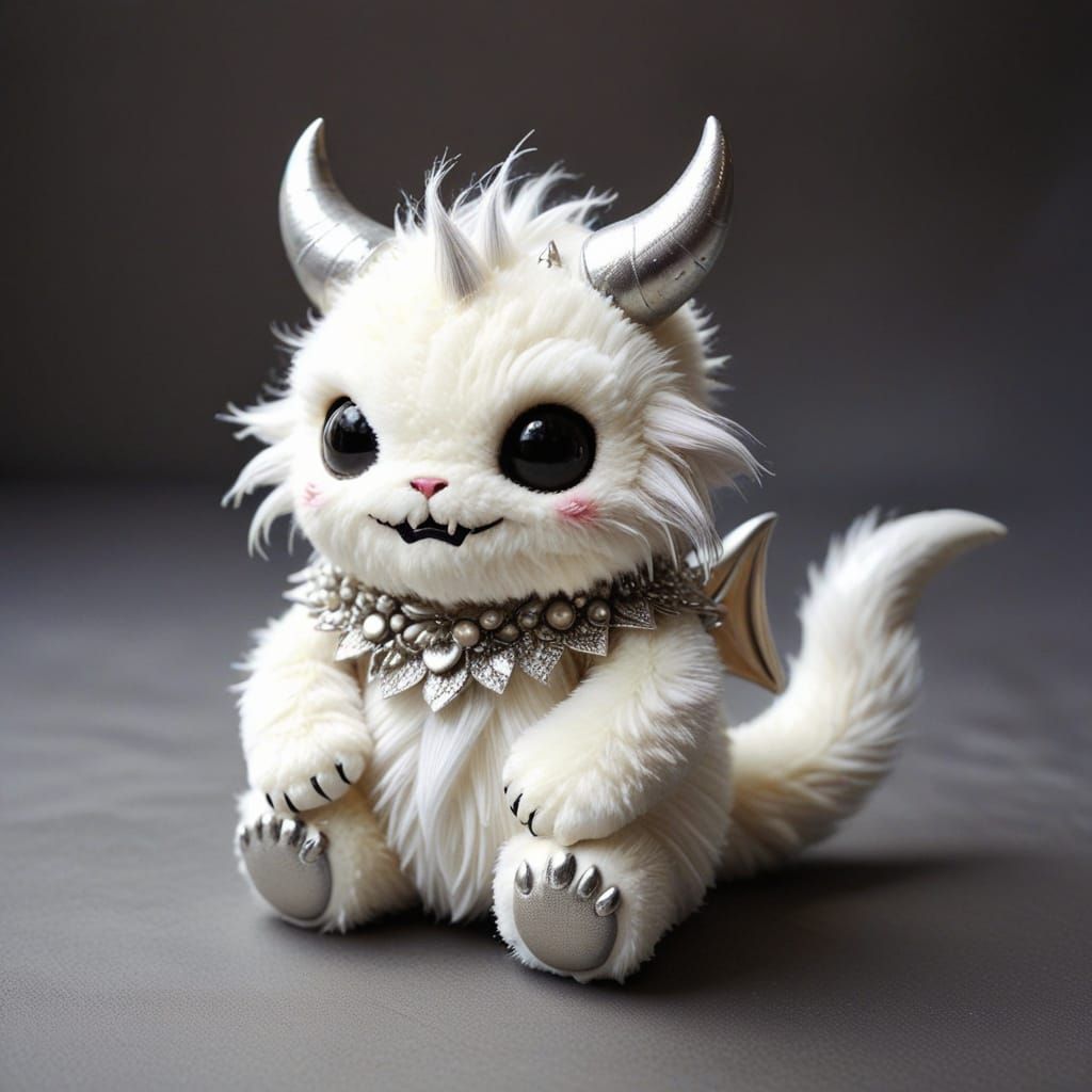 Cute Fantasy Devil in Shimmering Whites