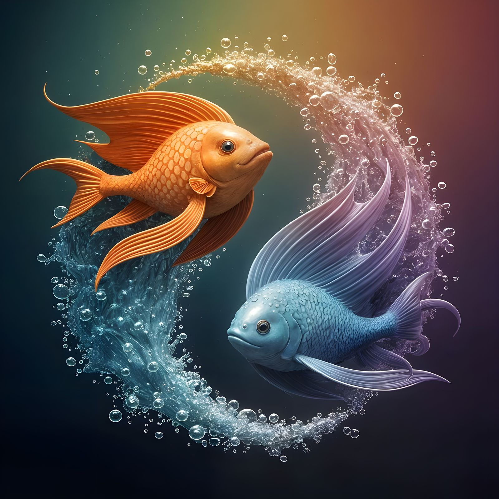 Surreal Dreamscapes of a Cosmic Fish in Etherspace