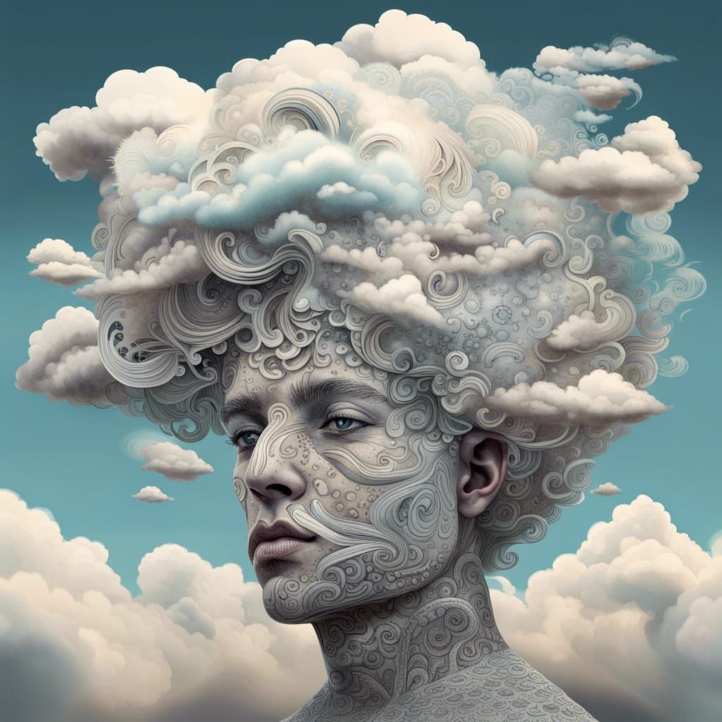 Cloud Head Formation: Psychedelic Digital Art