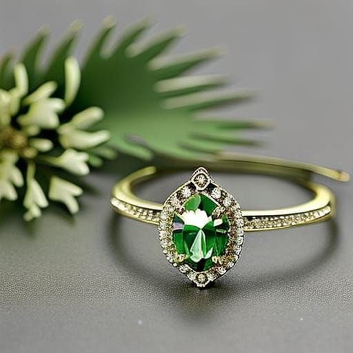 Art Deco Pear Tree with Golden Jewelry