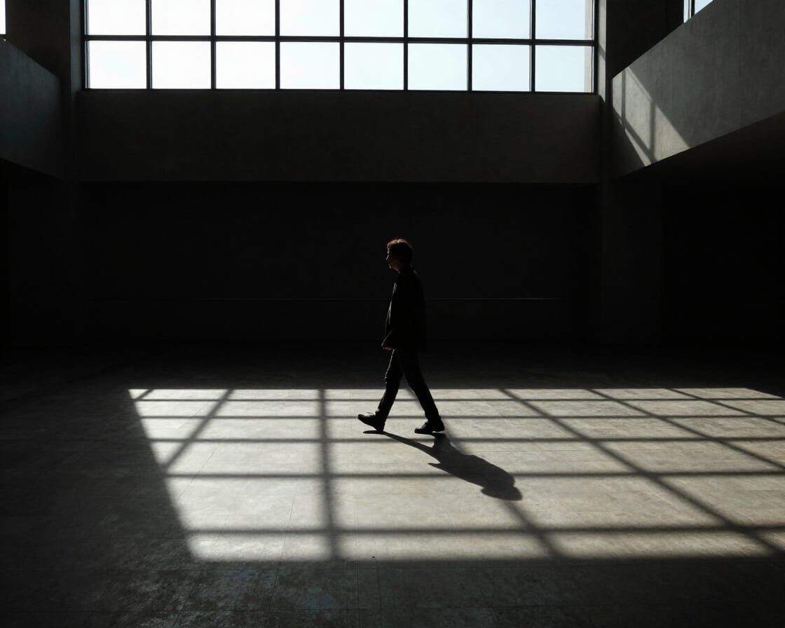 Figure in Geometric Shadows: Architectural Minimalism