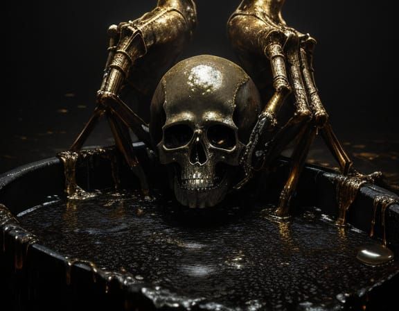 Lone Figure in Dark Web of Sin Oil Painting