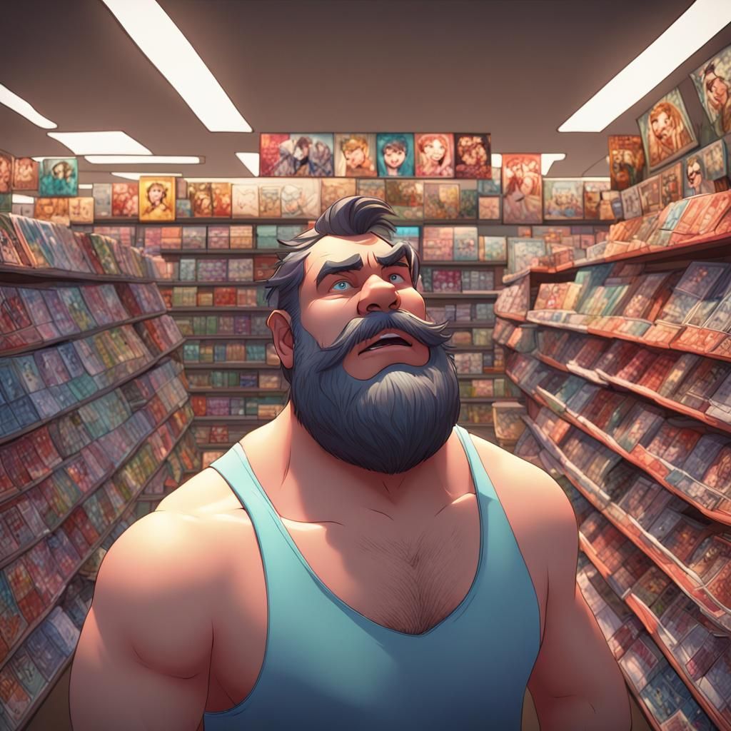 Comic Store Spectacle: Underwear Man in Detailed Illustratio...