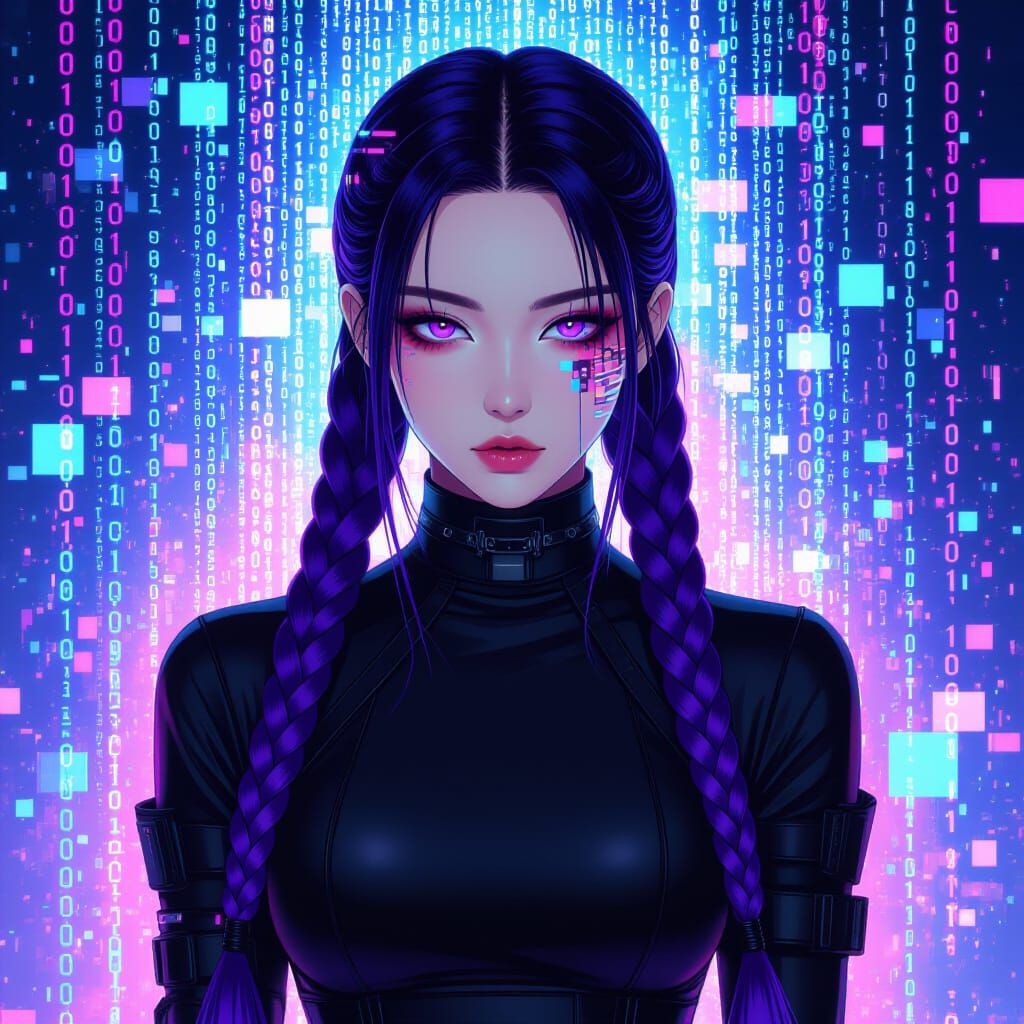 Rumi: Kpop Demon Hunter in Digital Surrealism Style