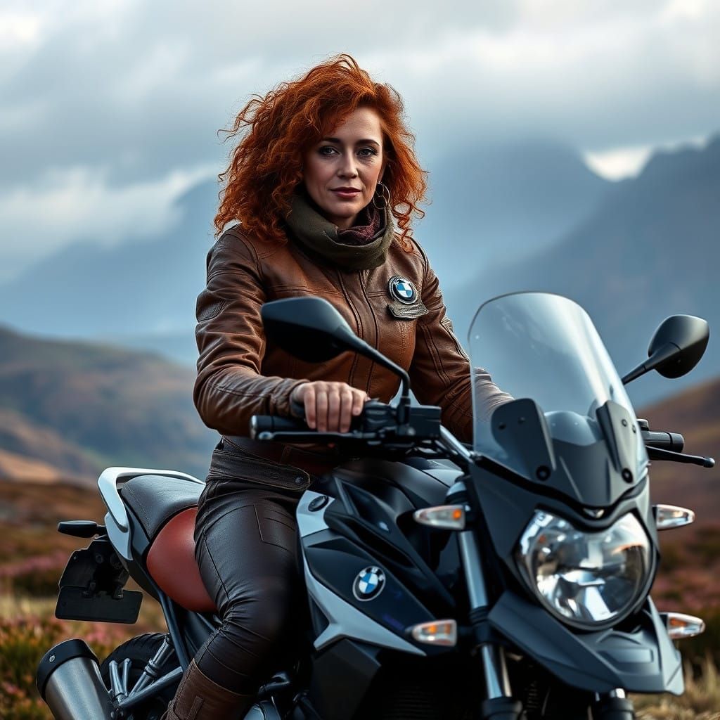 Motorcycle Maiden in the Scottish Highlands