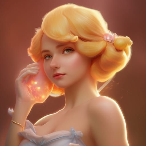 Hyperrealistic Princess Peach Portrait in 8k
