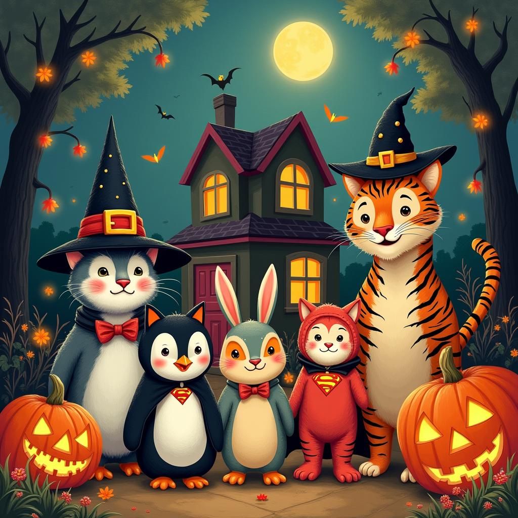 Festive Animals in Halloween Costumes: Autumnal Menagerie
