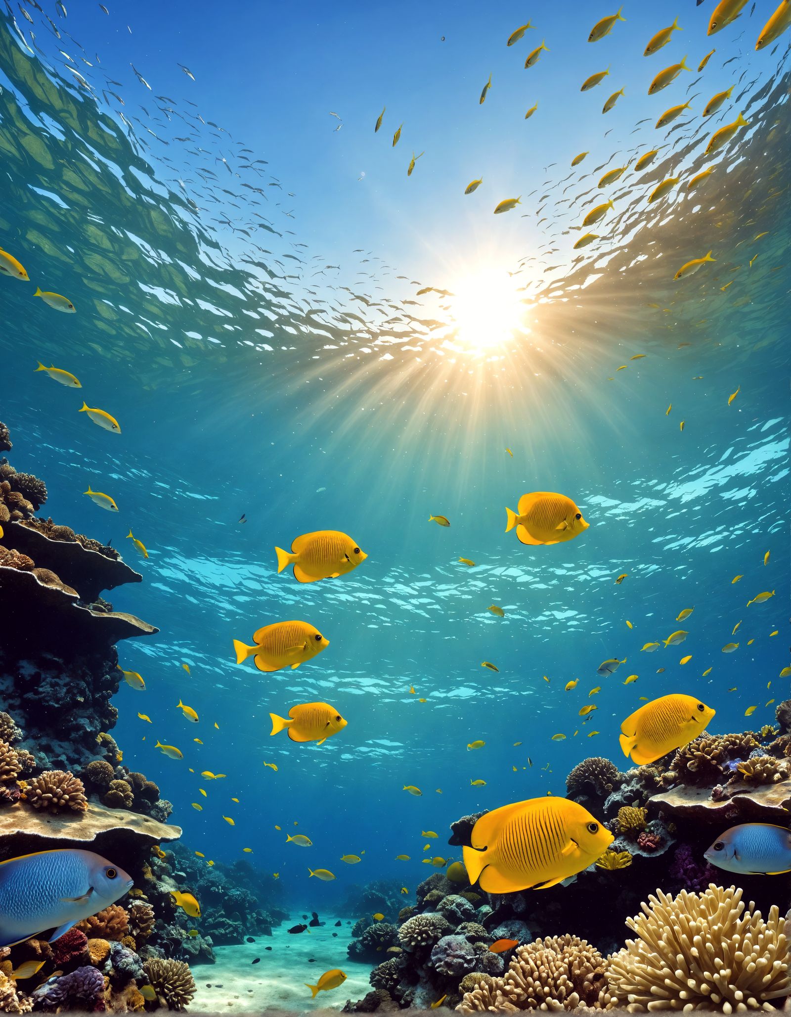 Tropical Fish in Clear Snorkeling Waters