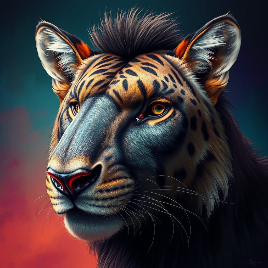 Stunning Hyperrealistic Animal Portrait in Vibrant Colors