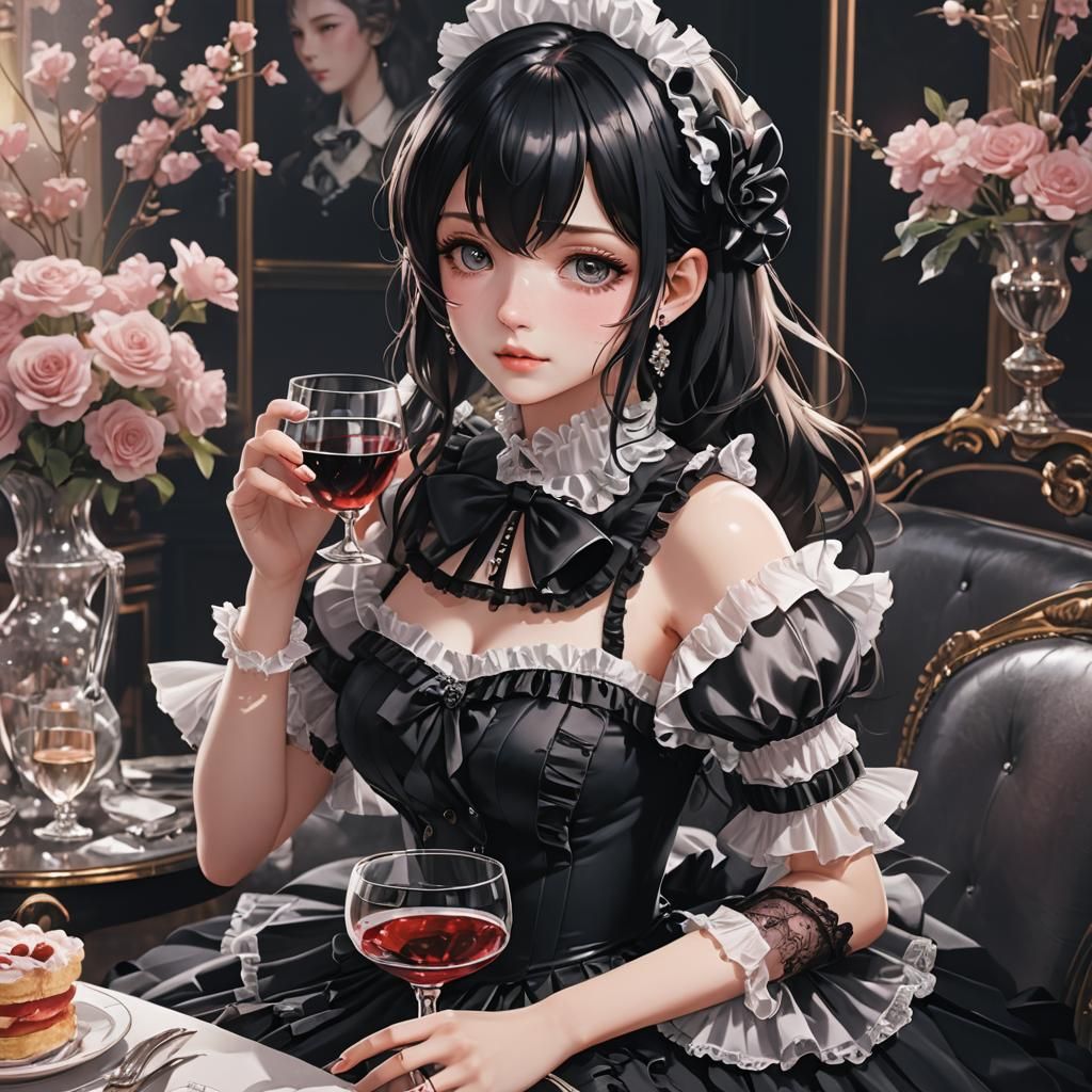 Magazine Cover: Sissy in Frilly Dress, Anime Style