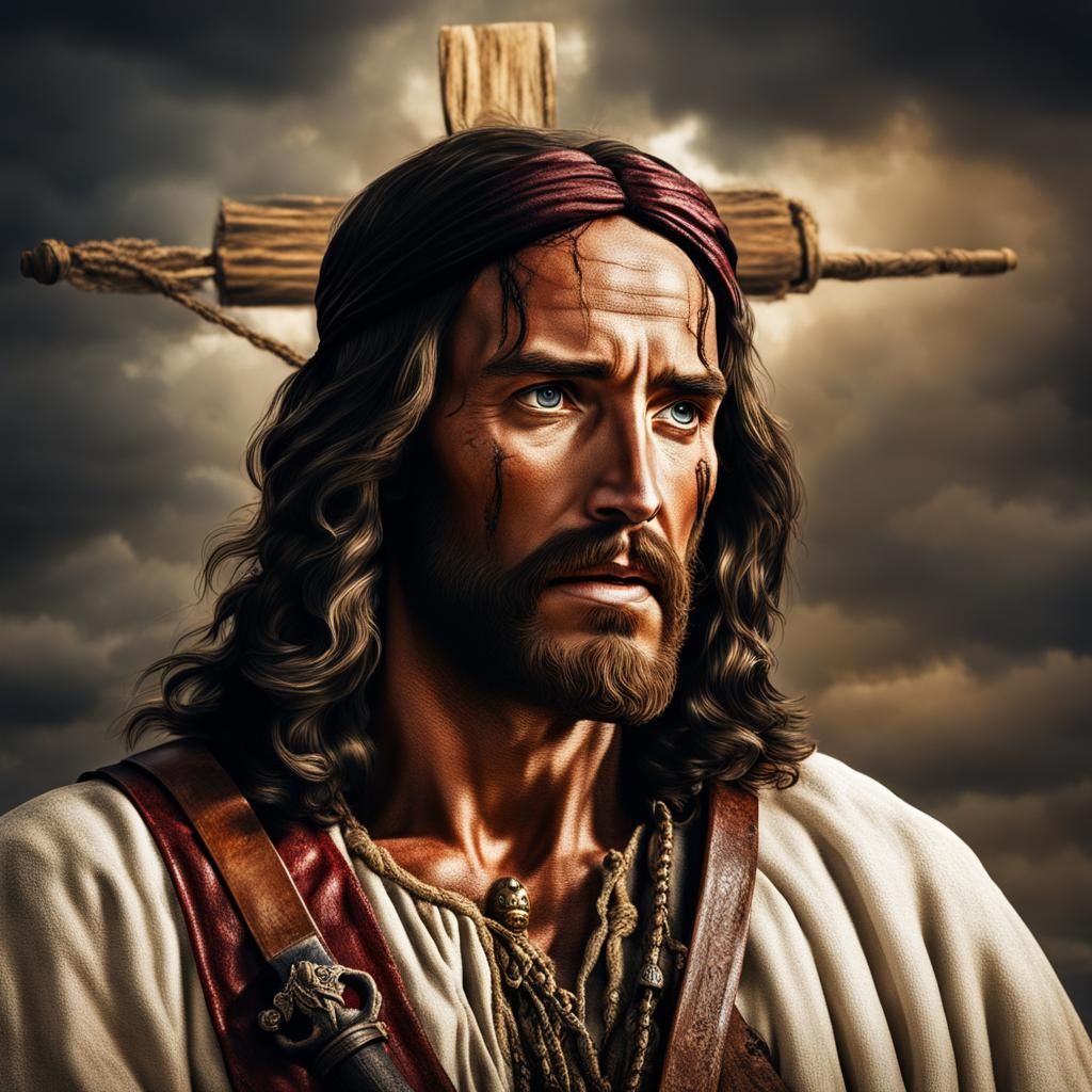 Pirate Jesus Christ: Hyperrealistic Cinematic Portrait