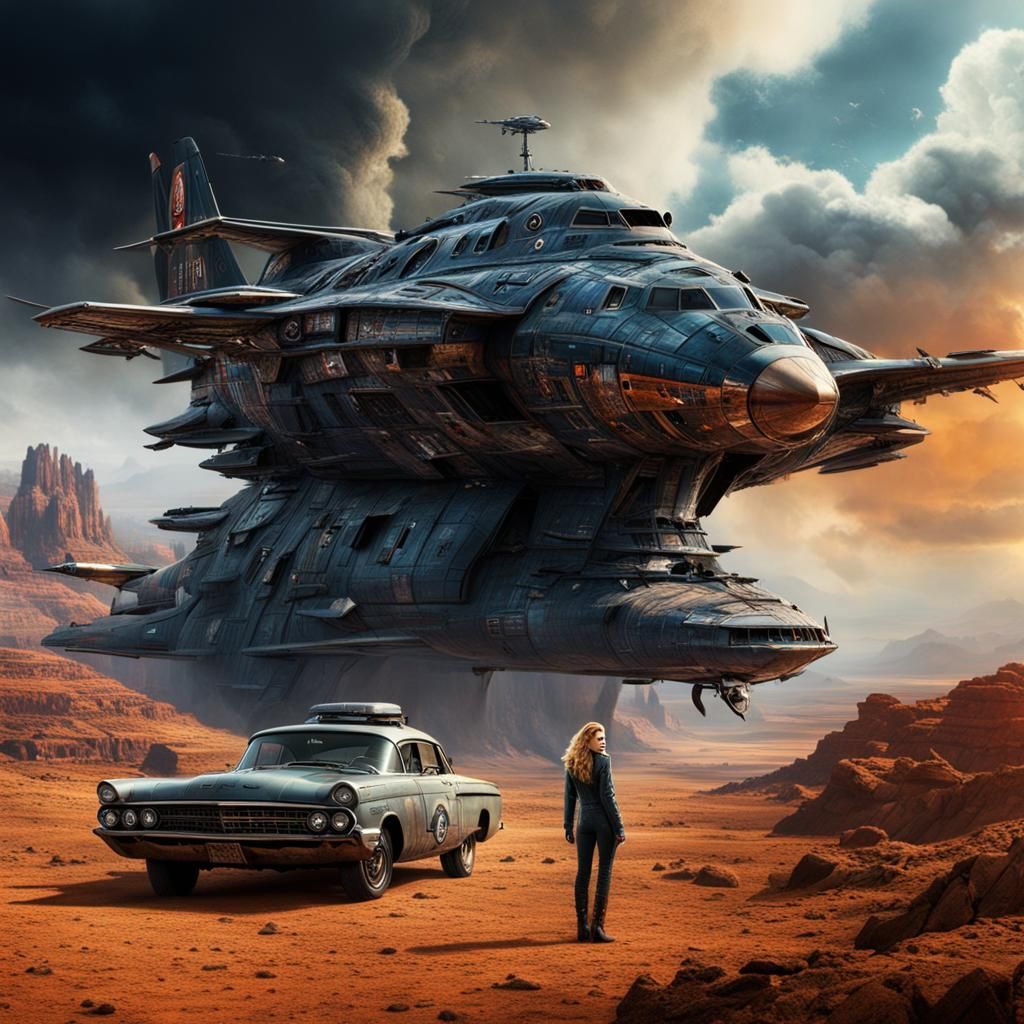 Peyton List as Thunderbird, Digital Matte Painting