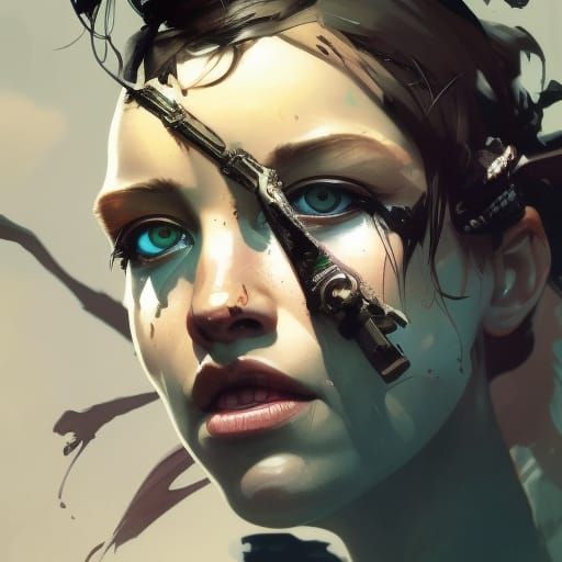 Post-Apocalyptic Punk Woman Portrait in 8k