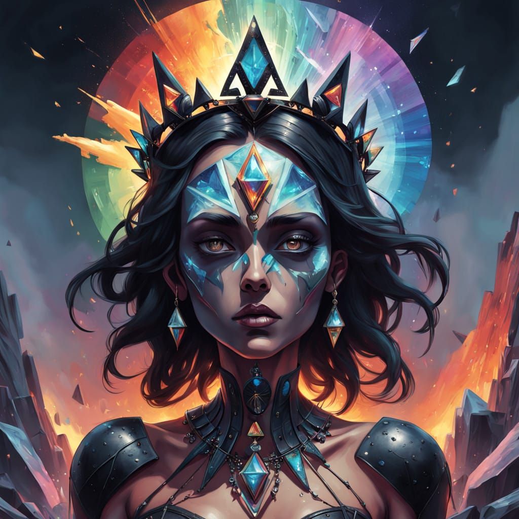 Goddess of Mystical Energies in Vibrant Graffiti Style