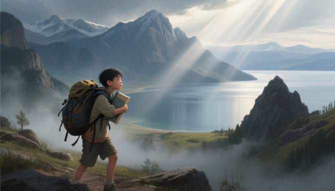 Tourist Embraces New Journey in Epic Mountain Landscape