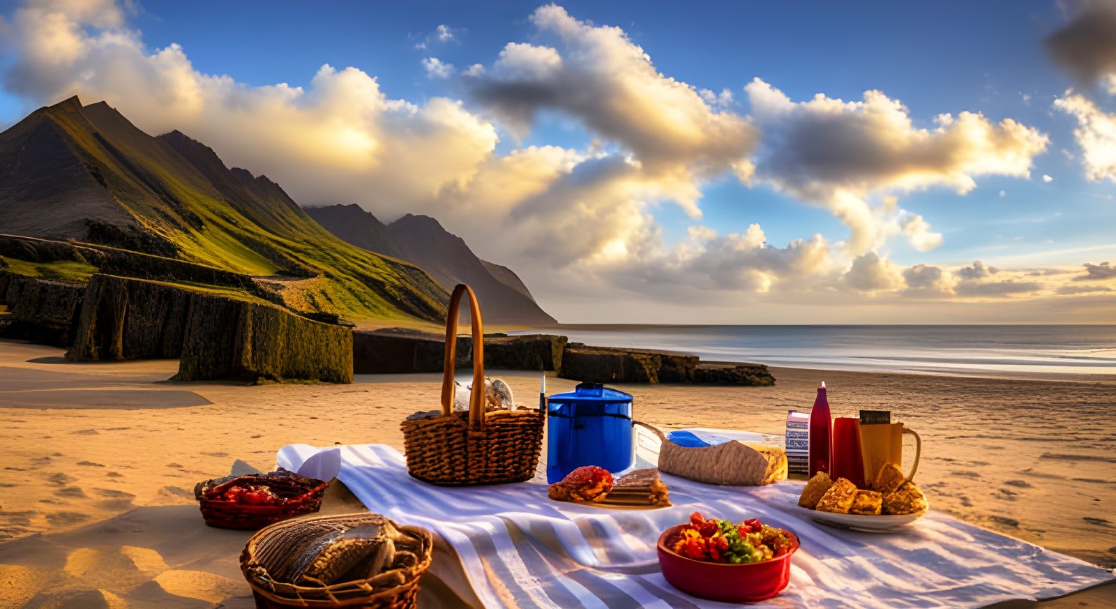Picnic at the Beach, Relax and Enjoy The Sound of the Waves