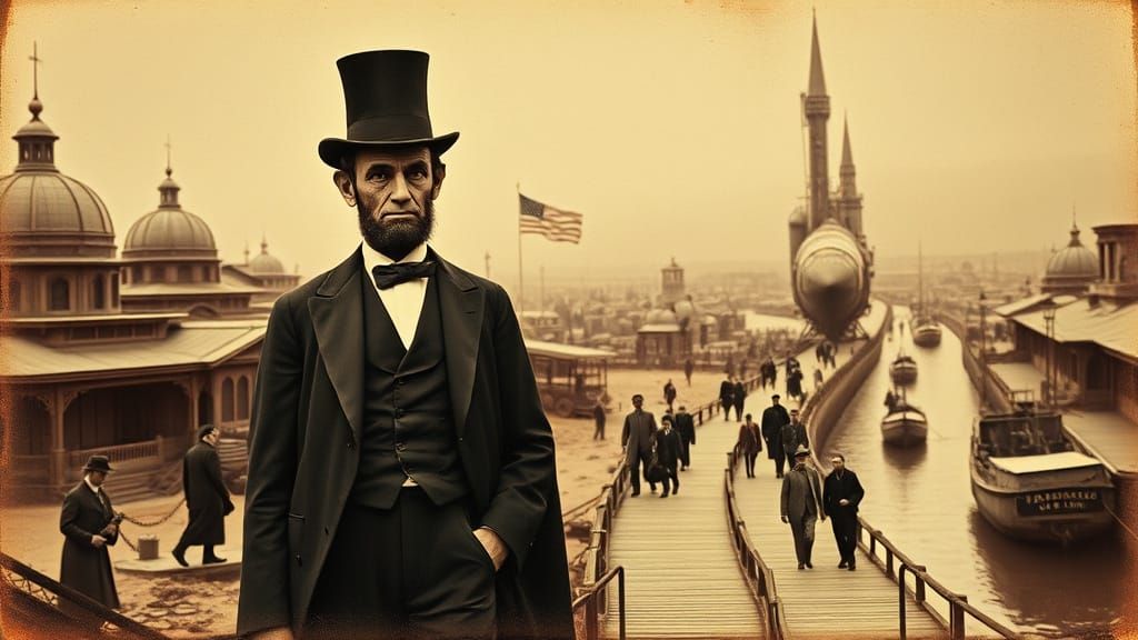 Lincoln's Martian Visit in Daguerreotype Style