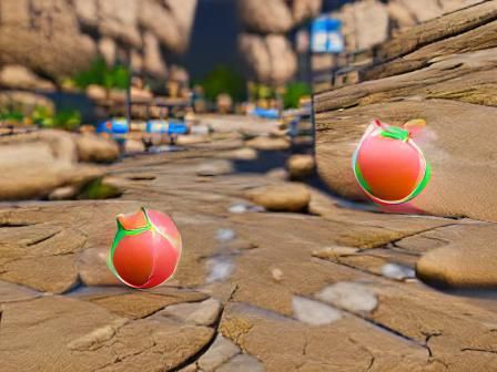 Detailed 8k Peach Grenade Explosion