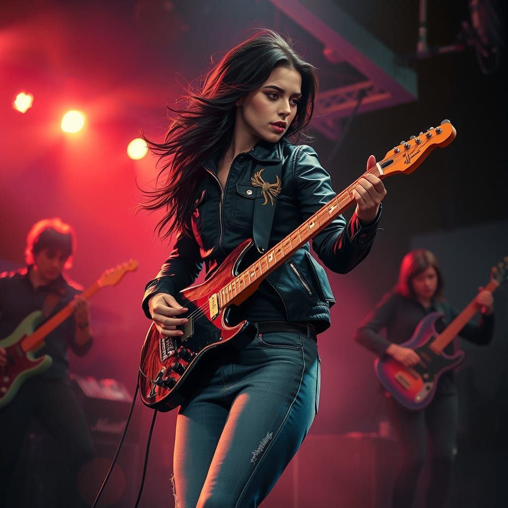 Sultry Rockstar Captured in the Moment