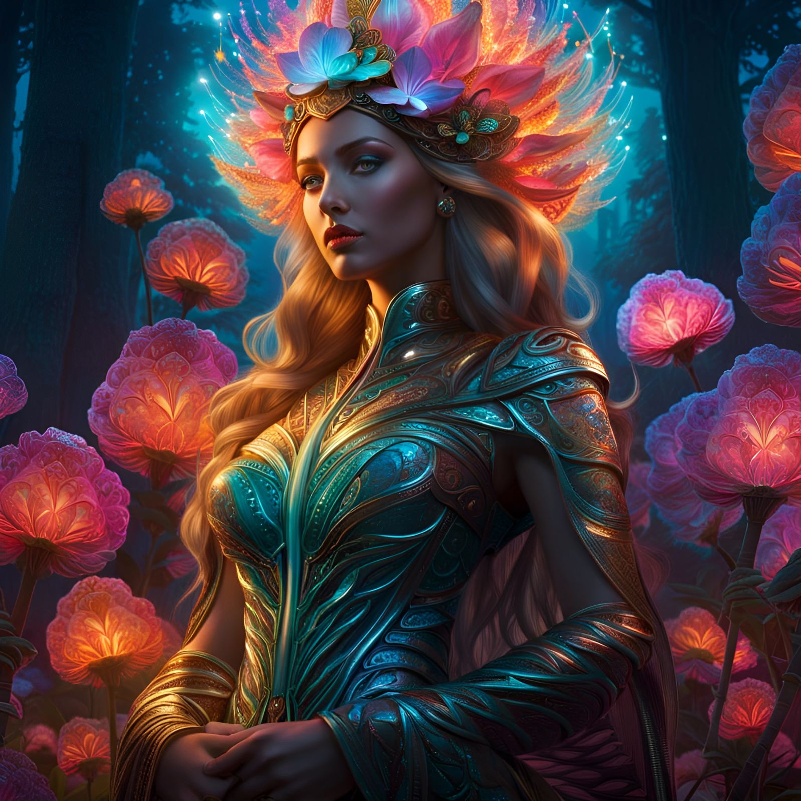 Glass Fairy Goddess in Fractal Fantasy World