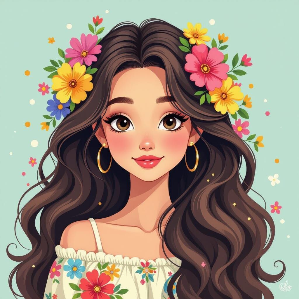 Charming Cartoon Portrait in Classic Disney Style