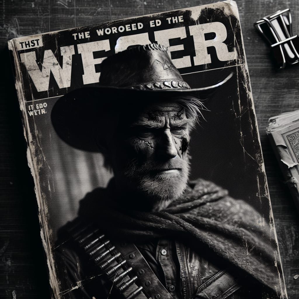 Gritty Comic Book Cover: Sad Aged Superhero