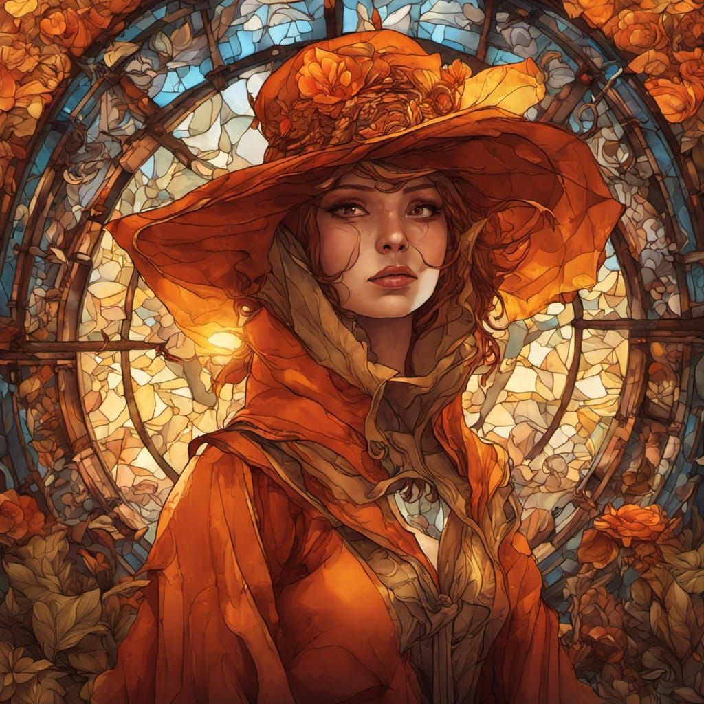 Fantasy Fairy Adventurer with Stained Glass Sun Hat