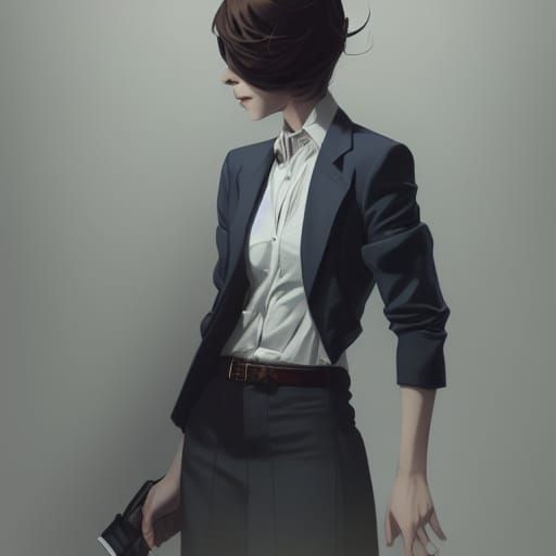 Stylish Girl Portrait in Arcane Art Style