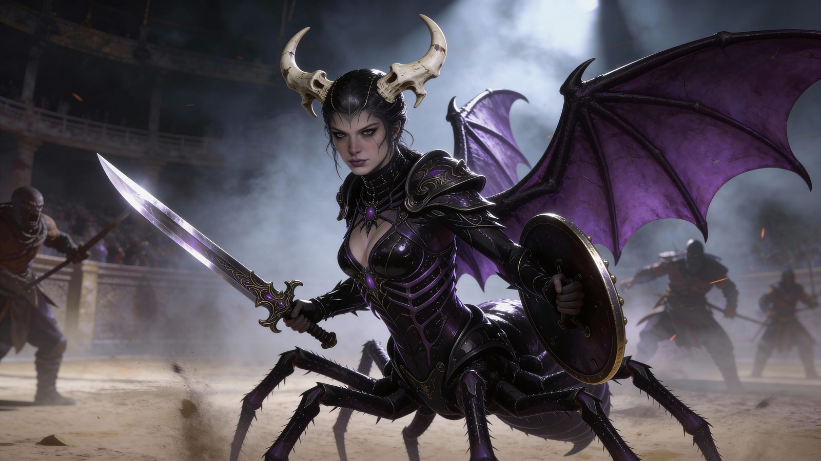 Drider Warrior Battles in Epic Fantasy Arena