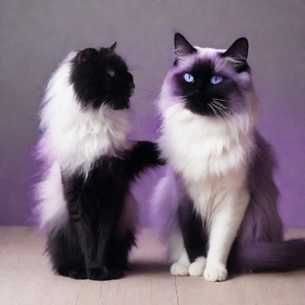Black Void Cat Meets Lilac Ragdoll Cat