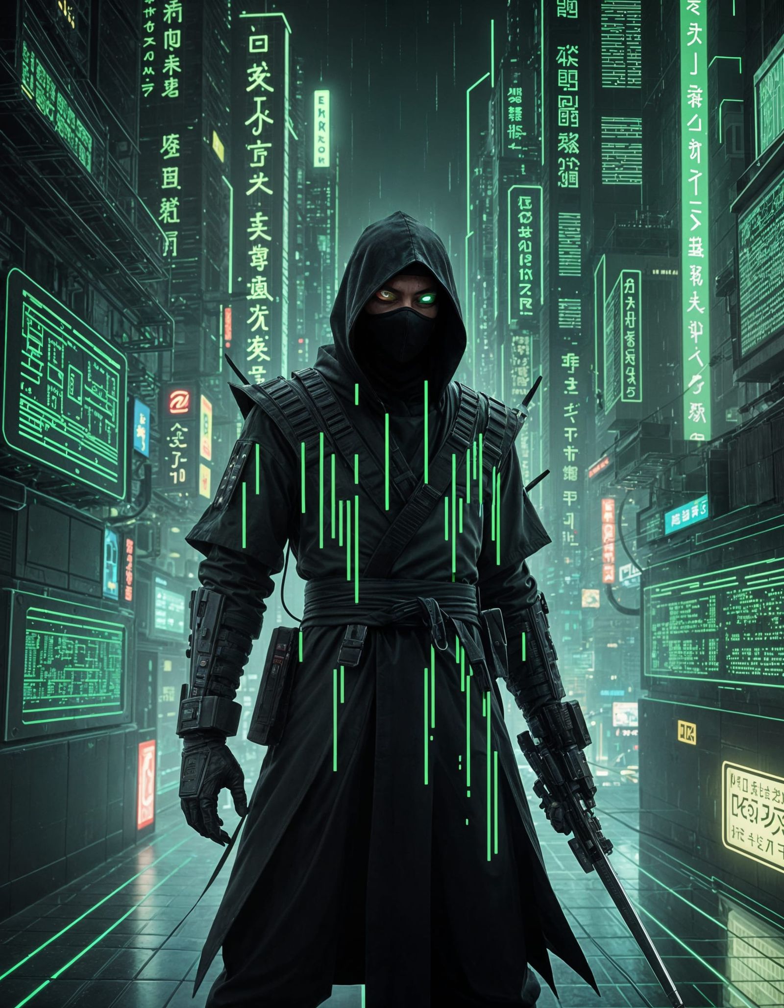 Cyber Ninja Leaps Through Neo-Edo Metropolis in a Dystopian ...