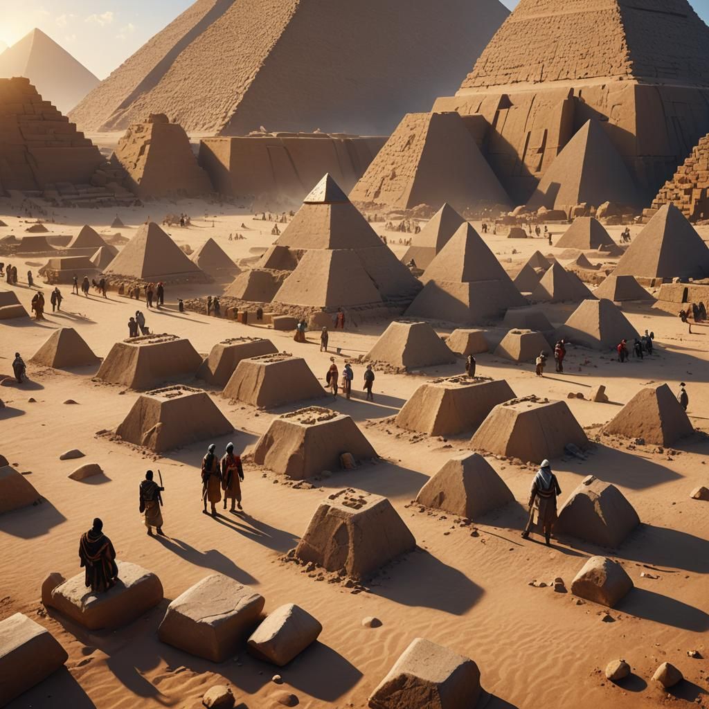 Egyptian Pyramids: Workers and Giant Stones