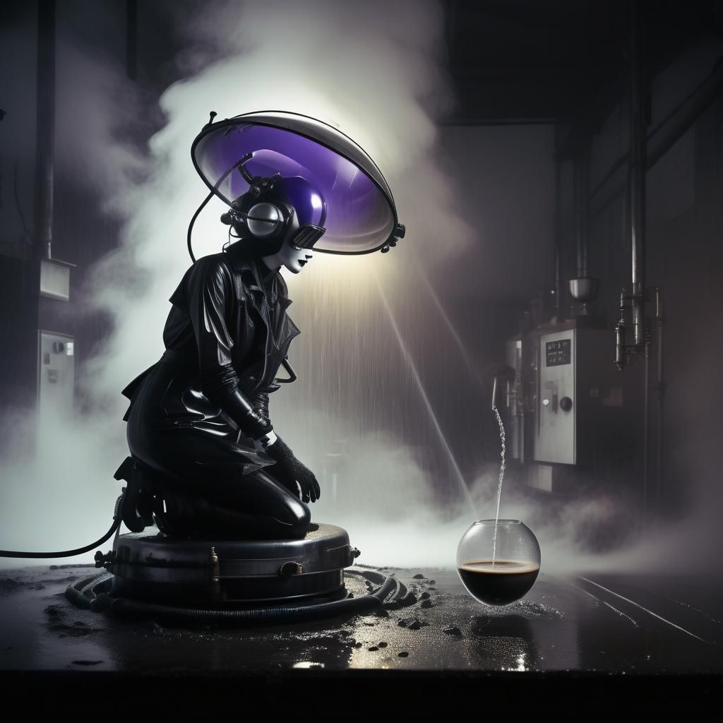 Sci-Fi Fairy in Goth Coffee Shop: Fantasy Artwork