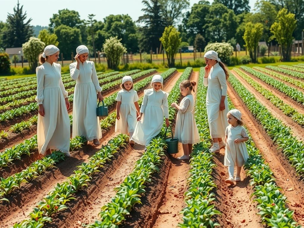 Idyllic Garden Scene in Traditional Style