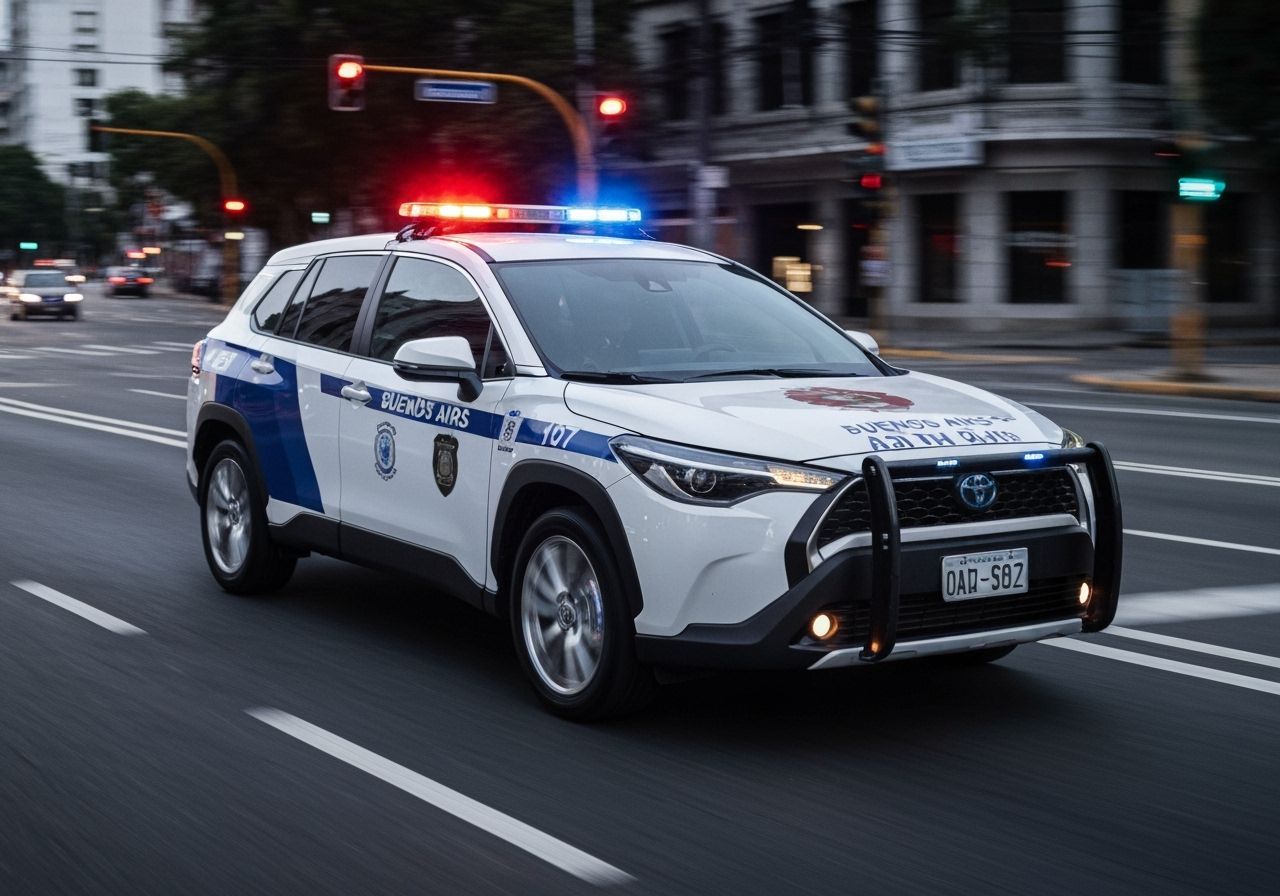 Buenos Aires Police Car Patrol in Hyperrealistic 8K