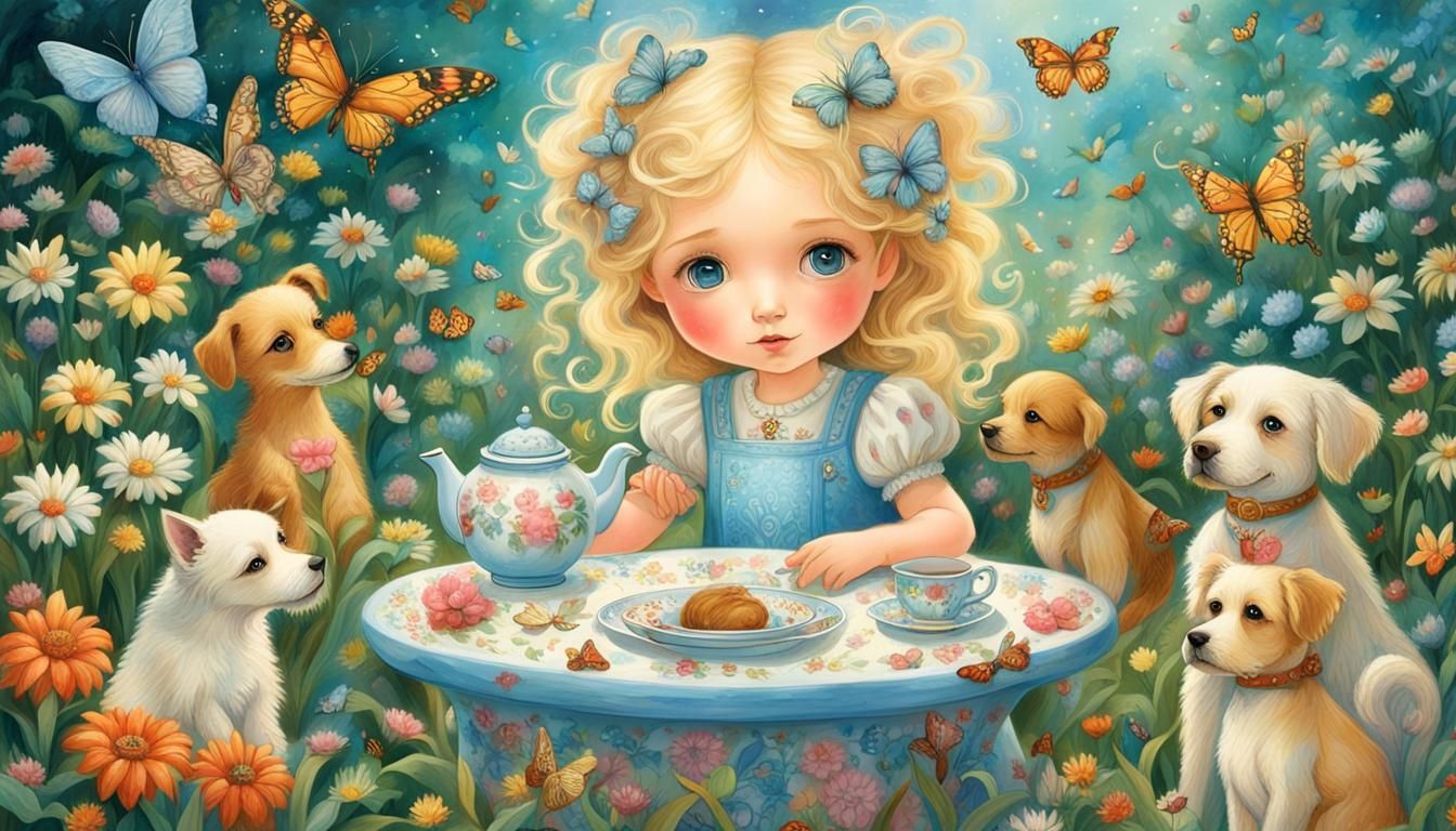 Enchanting Tea Party: A Whimsical Storybook Scene