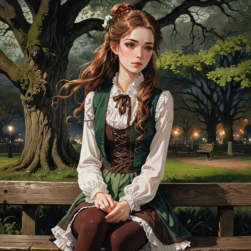 Irish Girl Portrait Beneath Ancient Oak Tree