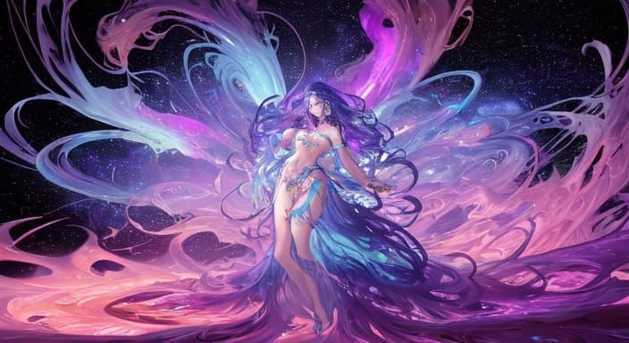 Cosmic Surrealist Figure at the Edge of the Multiverse