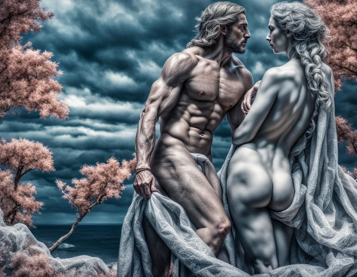 Adam and Eve in Hyperrealistic Detail