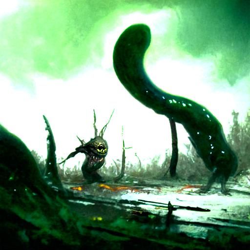 Sinister Slimy Slug Monster by Greg Rutkowski