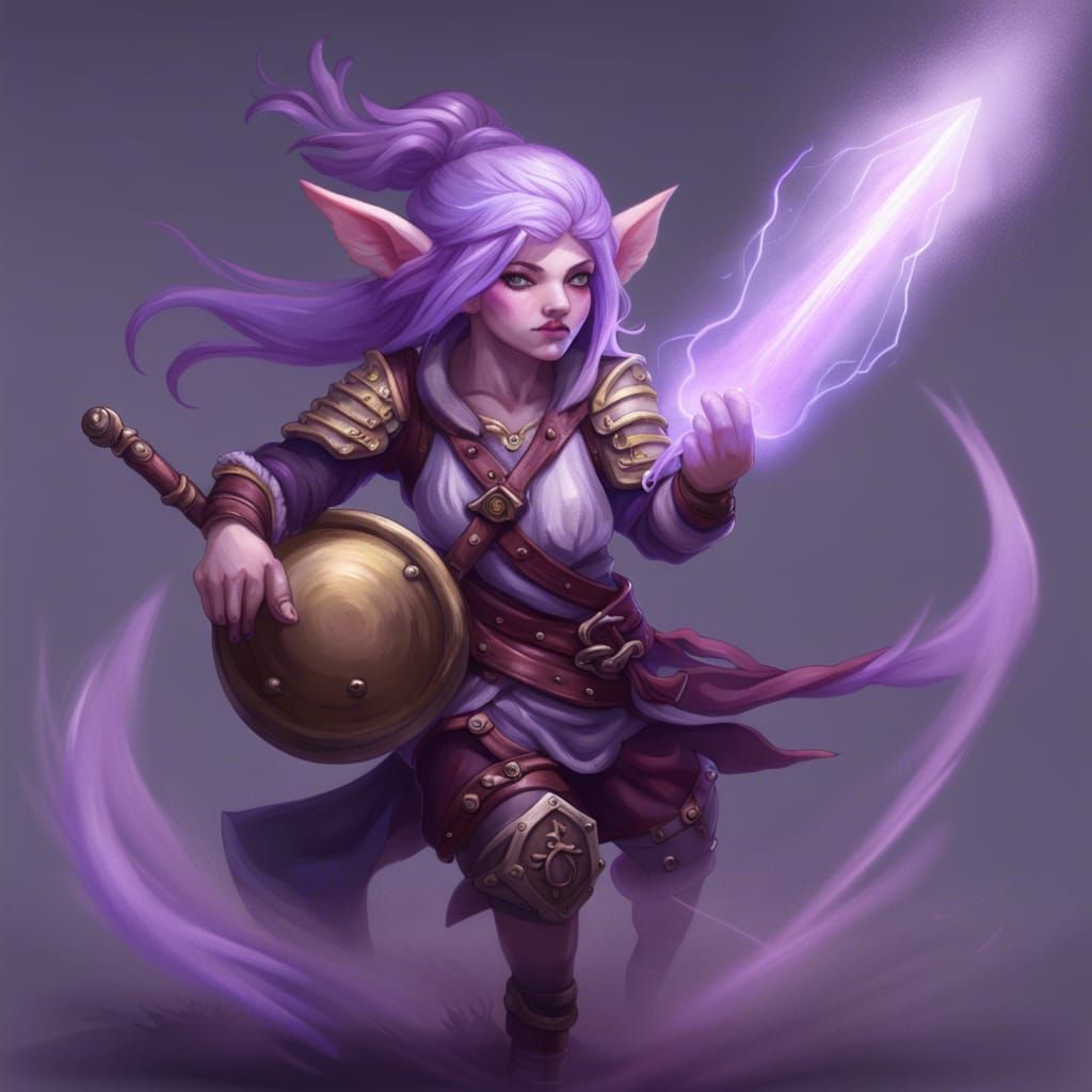 Gnome Bard Charges into Battle: Ethereal Fantasy Art