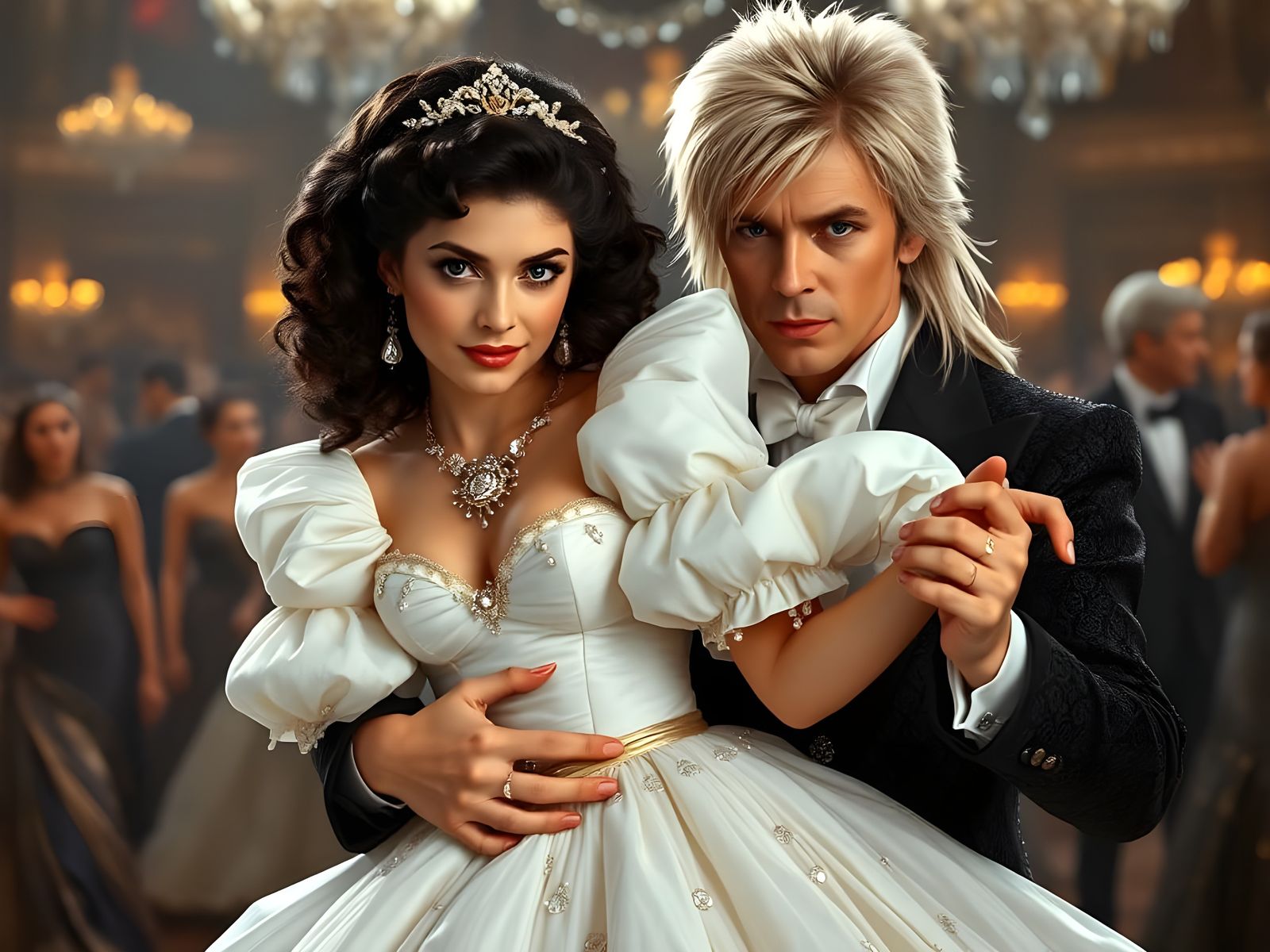 Sarah and Jareth in Labyrinth, Brian Froud Style