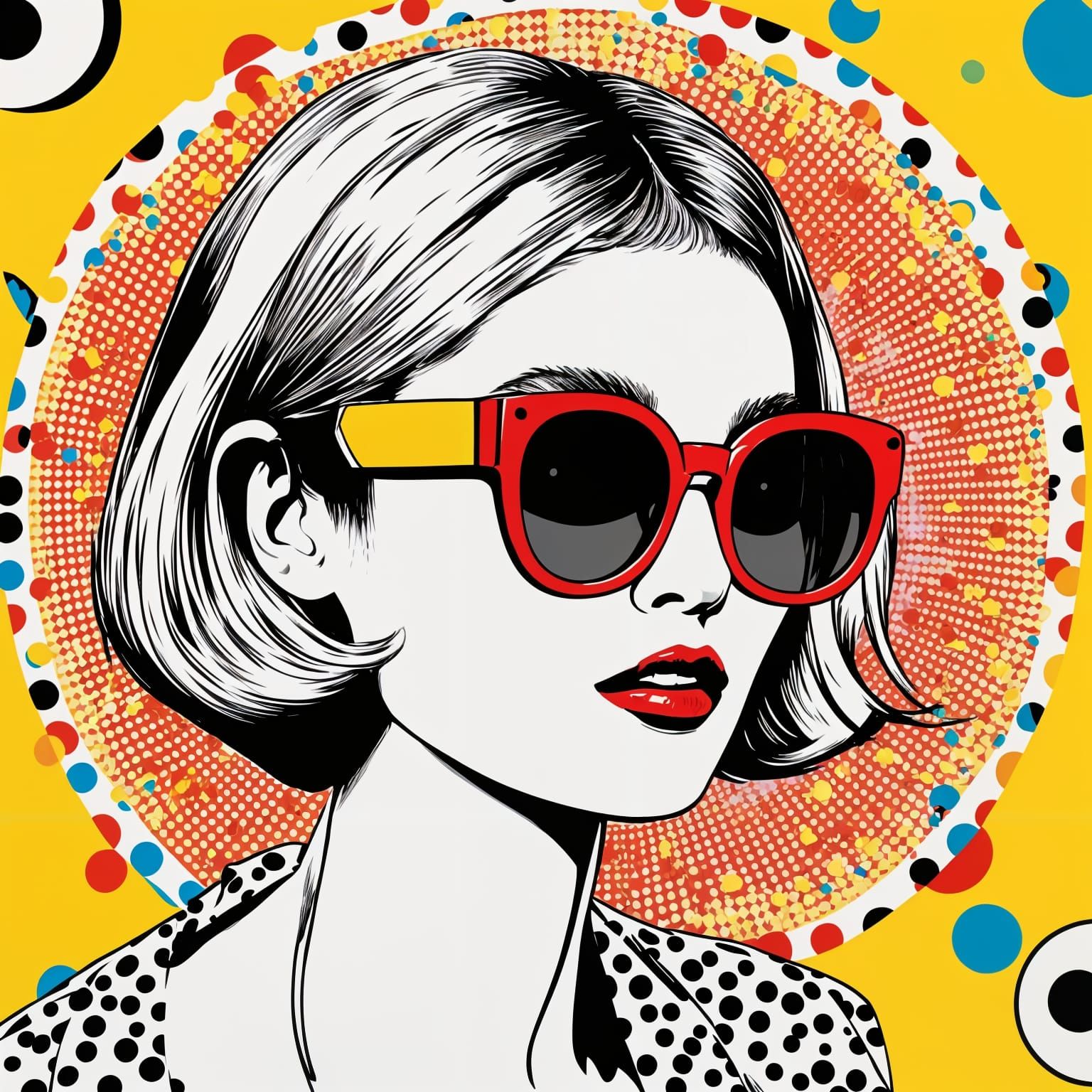 Vibrant Pop Art Portrait of a Banana in Cool Shades