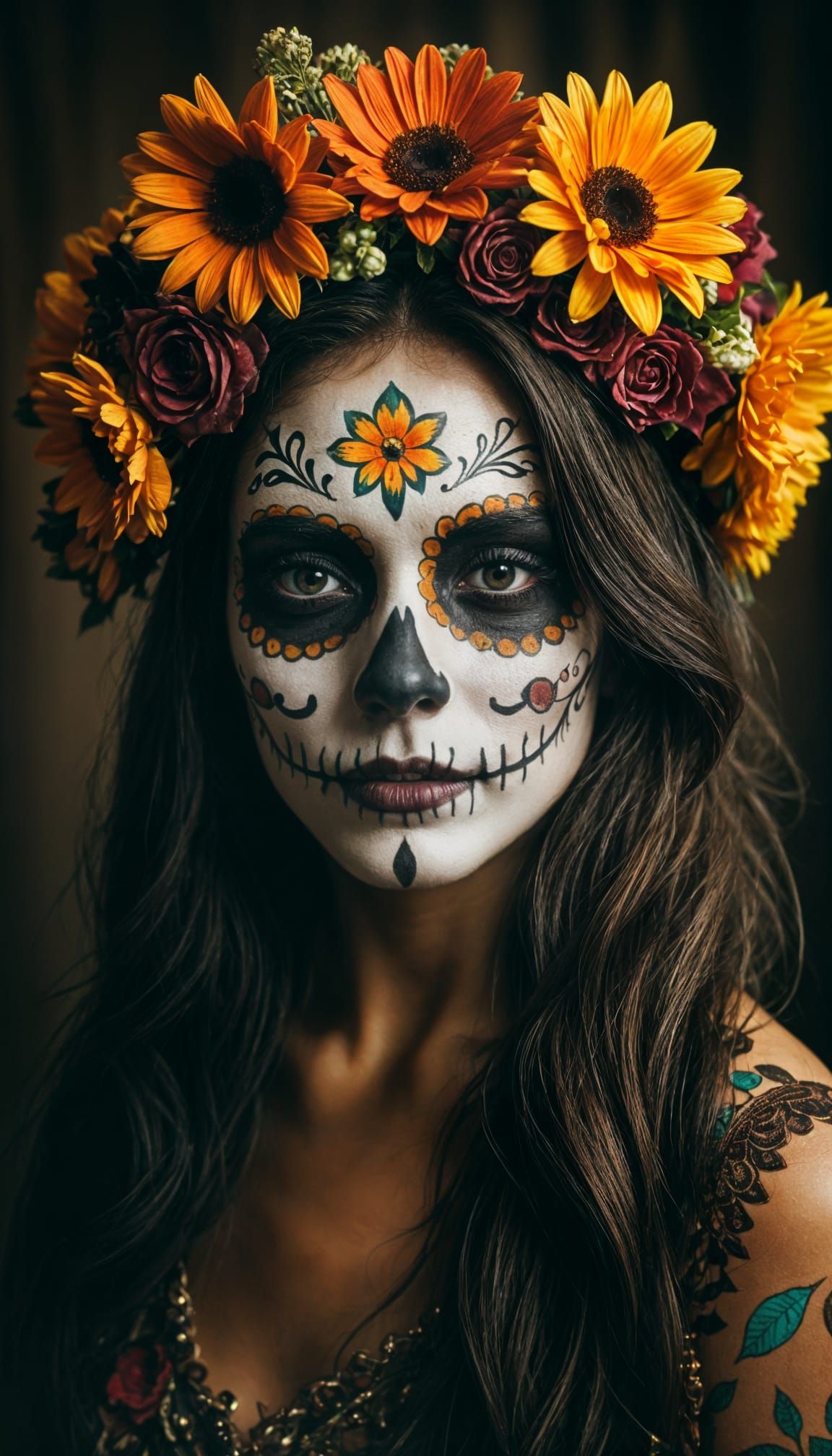 Vintage Día de los Muertos Portrait