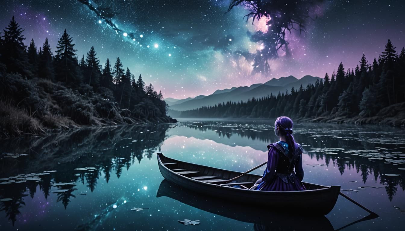 Eerie Elf in Double Exposure Fantasy World